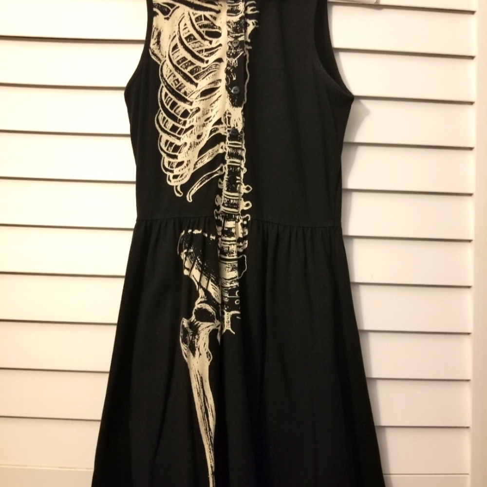 💖 3/$20 Iron Fist black skeleton dress with peter pan collar